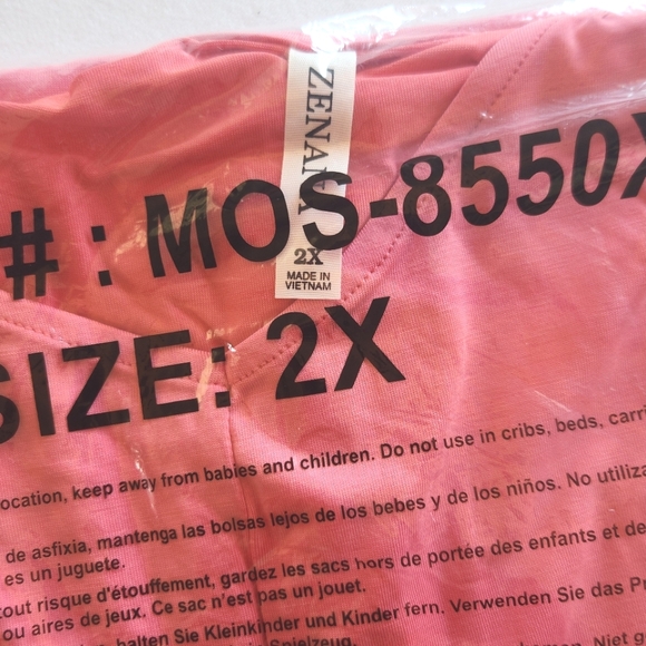 ZENANA Knit Stretch Midi Dress Pockets V-neck Desert Rose 2X - Picture 3 of 3